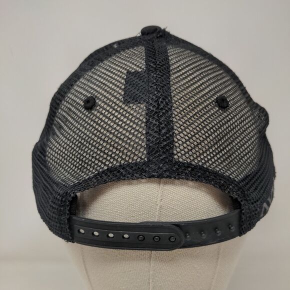 Avid Hook Logo Snapback Mesh Back Trucker Hat Black OSFM Embroidered - Picture 5 of 9